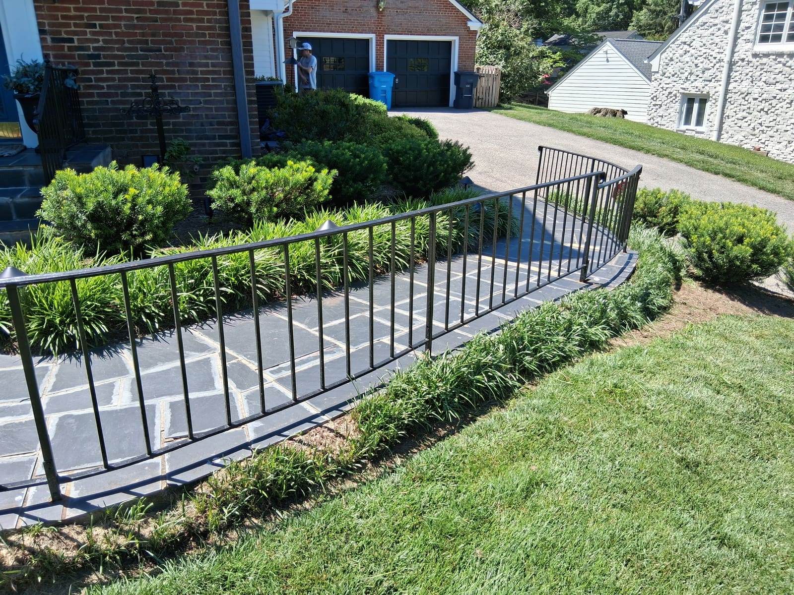 Restored walkway bed after service