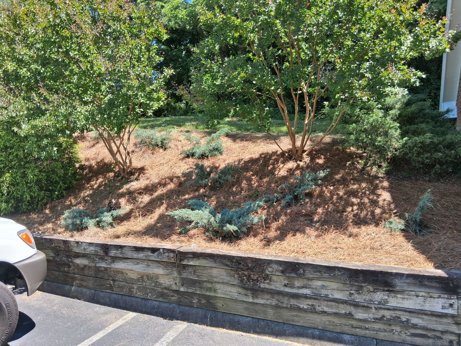 Retaining wall bed after service